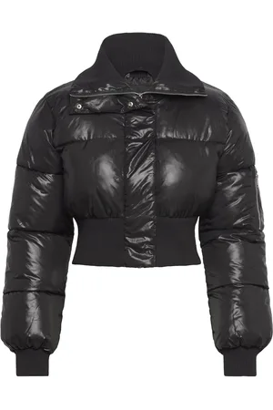 Monki Cropped Padded Puffer Jacket Fôret Jakke Black