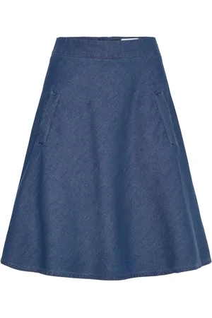 Mads Norgaard Soft Denim Stelly Skirt Skirts Knee-length & Midi Skirts Blue
