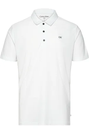 Calvin Klein Classic Polo With Woven Badge Sport Men Sport Clothing Sport Tops Sport Polos Sport Short-sleeved Polos White