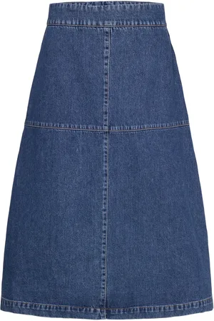 Mads Norgaard Denim Lunar Skirt Skirts Denim Skirts Blue