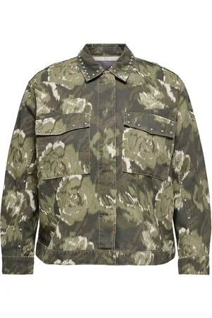 ONLY Carcava Aop Jacket Otw Outerwear Jackets Utility Jackets Khaki Green