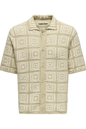 Only & Sons Onsbart Rlx 5 Ss Shirt Knit Tops Knitwear Short Sleeve Knitted Polos Beige