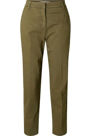 SELECTED Slfvera-Rita Mw Cropped Pant Noos Bottoms Trousers Chinos Khaki Green