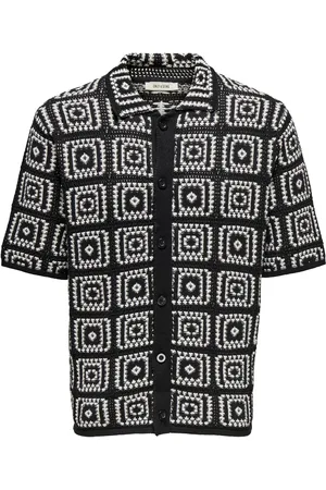 Only & Sons Onsbart Rlx 5 Ss Shirt Knit Tops Knitwear Short Sleeve Knitted Polos Black