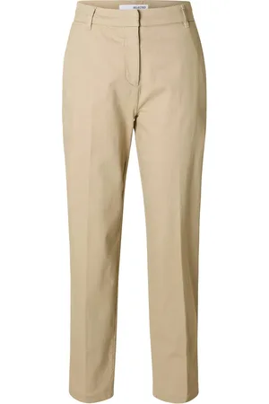 SELECTED Slfvera-Rita Mw Cropped Pant Noos Bottoms Trousers Chinos Cream