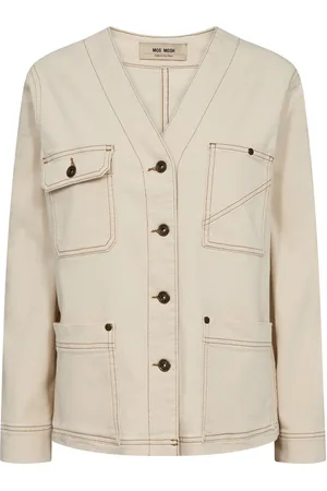 Mos Mosh Mmefe Clay Jacket Dongerijakke Denimjakke Cream