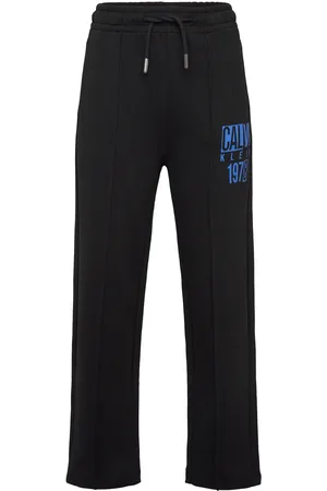 Calvin Klein Peached Terry Pintuck Jogger Bottoms Sweatpants Black