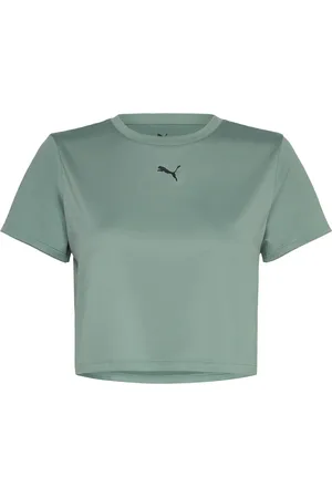 PUMA W Tad Essential Baby Tee Sport Women Sport Clothing Sports Tops & T-shirts Sport Crop Tops Sport Short-sleeved Crop Tops Green