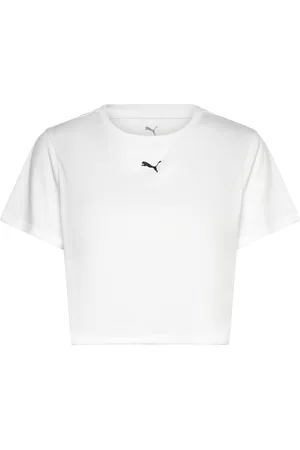 PUMA W Tad Essential Baby Tee Sport Women Sport Clothing Sports Tops & T-shirts Sport Crop Tops Sport Short-sleeved Crop Tops White