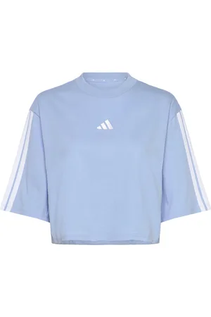 adidas W 3S Sj Tlr T Sport Sport Clothing Sports Tops & T-shirts Sport Crop Tops Sport Short-sleeved Crop Tops Blue