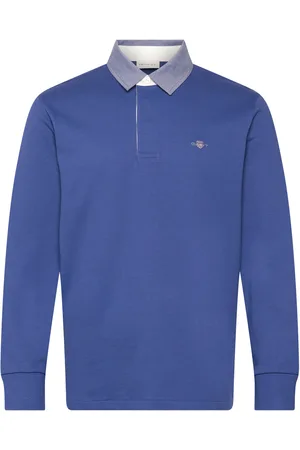 GANT Reg Chambray Heavy Rugger Tops Polos Long-sleeved Blue