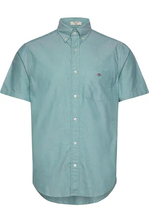 GANT Reg Classic Oxford Ss Shirt Tops Shirts Short-sleeved Green