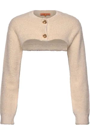 STINE GOYA 2326 Fluffy Knit, Long Sleeve Boler Tops Knitwear Cardigans Cream