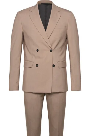 Lindbergh Plain Db Mens Suit - Normal Lenght Dress Beige