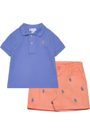 Ralph Lauren Mesh Polo Shirt & Chino Short Set Sets Sets With Short-sleeved T-shirt Blue