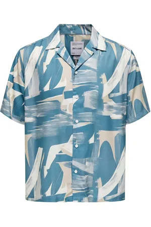 Only & Sons Onsdash Life Reg Dig Aop Ss Resort Shirt Tops Shirts Short-sleeved Shirts Blue