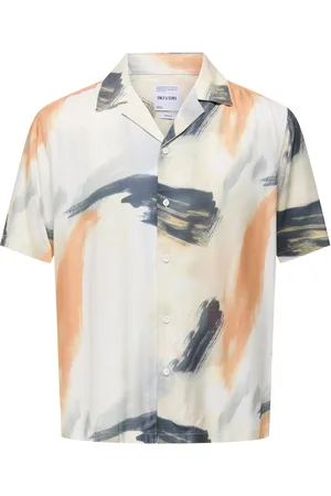 Only & Sons Onsdash Life Reg Dig Aop Ss Resort Shirt Tops Shirts Short-sleeved Shirts White