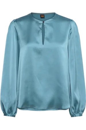 HUGO BOSS C_Bonnie Tops Blouses Long-sleeved Blue