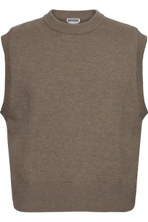 Weekday Knitted Vest Tops Knitwear Knitted Vests Khaki Green