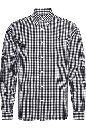 Fred Perry Gingham Shirt Designers Shirts Checkered Shirt Black