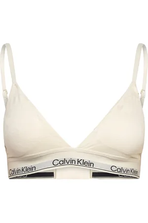 Calvin Klein Lightly Lined Triangle Lingerie Bras & Tops Soft Bras Bralette Cream