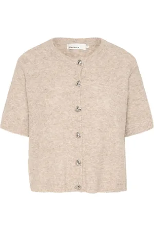 Karen by Simonsen Kbnoabelle Short Cardigan Tops Knitwear Cardigans Beige