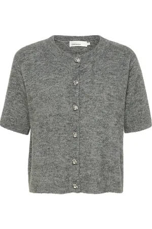 Karen by Simonsen Kbnoabelle Short Cardigan Tops Knitwear Cardigans Grey