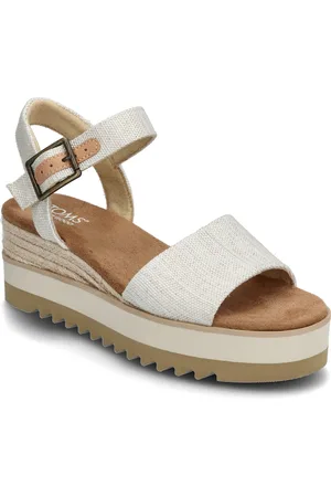 TOMS Diana Sandal Med Hæl Espadrilles Cream