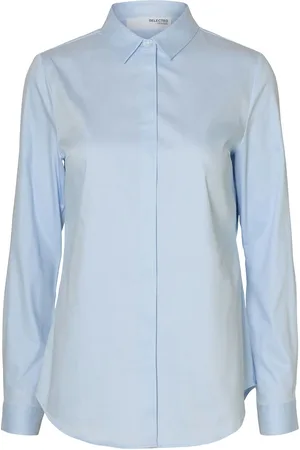 SELECTED Slfromie Ls Fitted Shirt Noos Tops Shirts Long-sleeved Blue