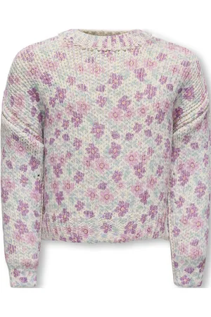 ONLY Kmgmaja Life Ls Aop Pullover Knt Tops Knitwear Pullovers Pink