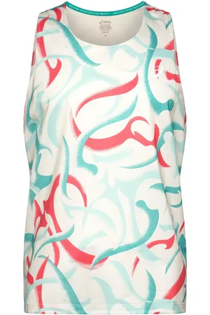 Asics Road All Over Print Singlet Sport Sport Clothing Sport Tops Sport Tank Tops White