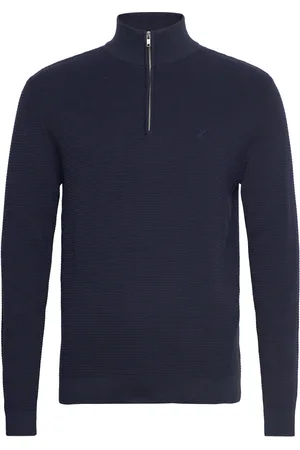 Clean Cut Oscar Half-Zip Knit Tops Knitwear Half Zip Jumpers Navy