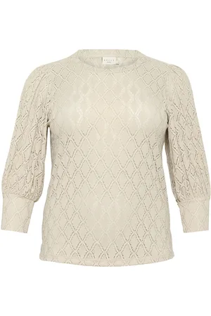 Kaffe Kctia Lace Blouse Tops Blouses Short-sleeved Beige