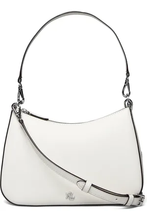 Ralph Lauren Crosshatch Leather Medium Danni Bag Bags Small Shoulder Bags-crossbody Bags White