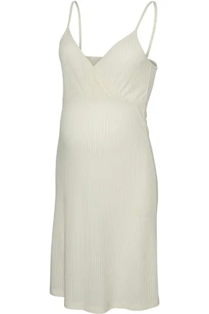 Mama;licious Mlpansy Tess Sl Nightgown 2F Dresses Summer Dresses Cream