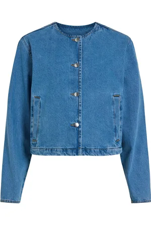 VILA Vireba L/S O-Neck Denim Jacket - Noos Tops Overshirts Blue