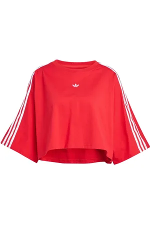 adidas Boxy Tee Sport Sport Clothing Sports Tops & T-shirts Sport Crop Tops Sport Short-sleeved Crop Tops Red