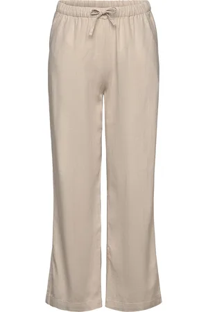 Lindex Trousers Linen Blend Bottoms Trousers Beige