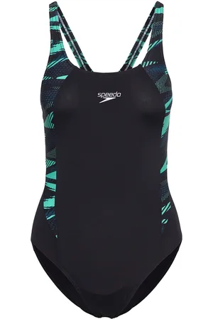 Speedo Womens Hyperboom Splice Muscleback Sport Swimsuits Black
