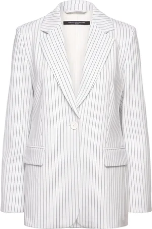 French Connection Whisper Pinstripe Blazer Blazers Single Breasted Blazers White