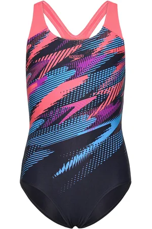 Speedo Girls Digi Placement Splashback Badedrakt Badetøy Blue