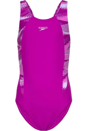Speedo Girls Hyperboom Splice Muscleback Sport Swimsuits Pink
