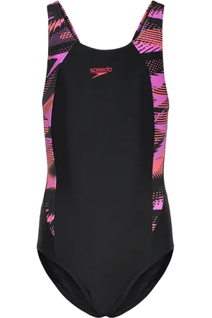 Speedo Girls Hyperboom Splice Muscleback Sport Swimsuits Black
