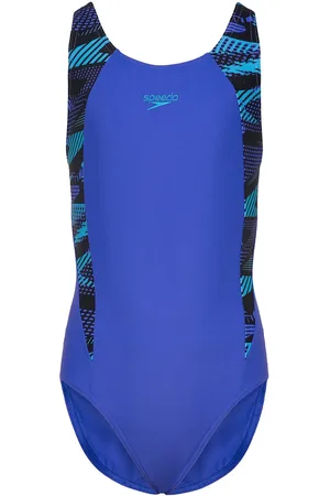 Speedo Girls Hyperboom Splice Muscleback Sport Swimsuits Blue