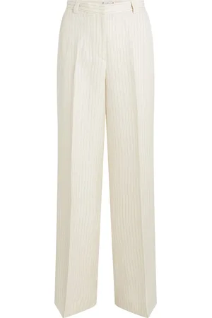 Tommy Hilfiger Viscose Linen Wide Leg Pants Bottoms Trousers Wide Leg White