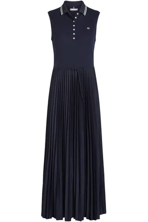 Tommy Hilfiger Sporty Pleated Polo Dress Ns Maxikjole Festkjole Navy