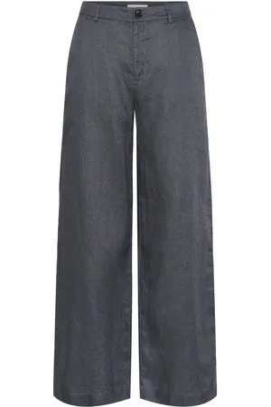 Part Two Ninnespw Pa Bottoms Trousers Wide Leg Grey