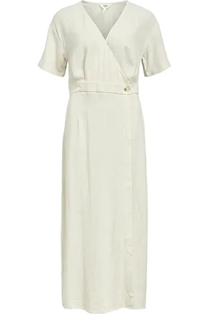 Object Objsanne S/S Re Ankle Dress Div Maxikjole Festkjole Cream