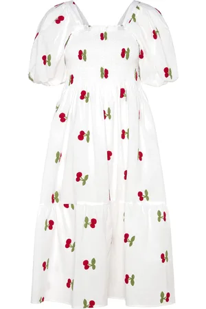 A-View Cheri Fruit Dress Knelang Kjole White
