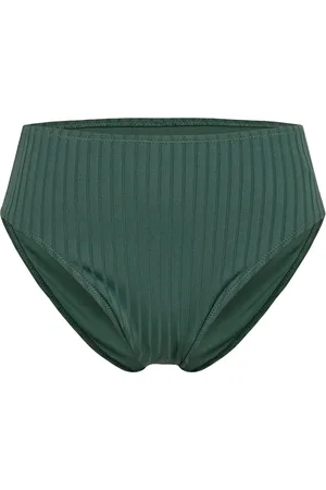 Lindex Brief Bikini High Hanna Rib Swimwear Bikinis Bikini Bottoms Bikini Briefs Green